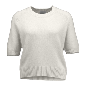 Allude Kortærmet Cashmere Strik, Cream 